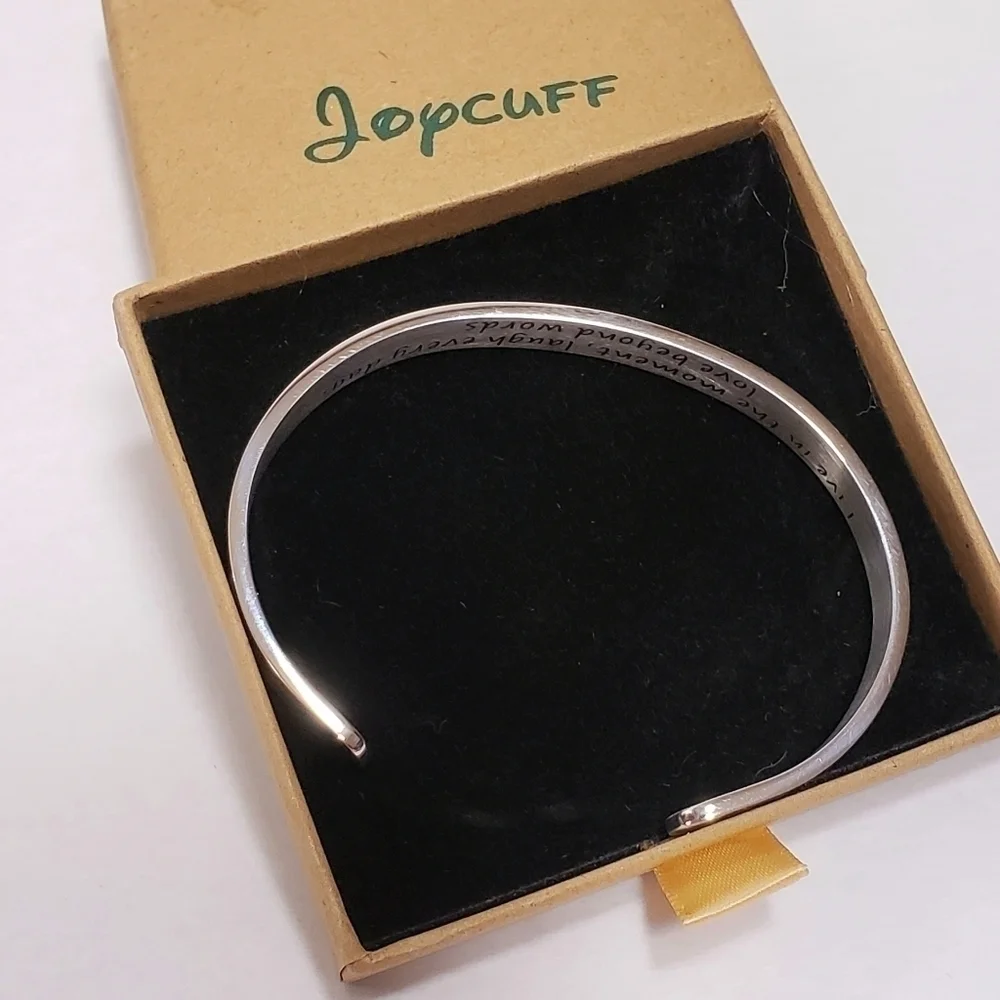 NIB JOYCUFF Live...Laugh...Love Hidden Message Bracelet